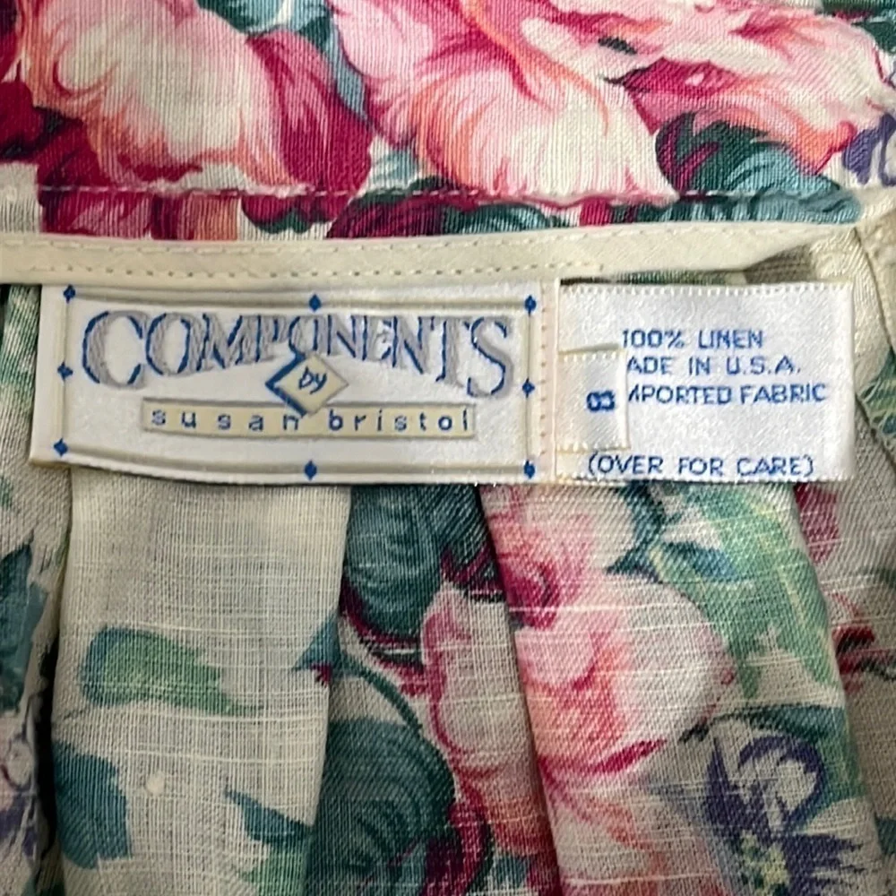 Components Susan Bristol vintage cottagecore prairie floral print linen 2-piece.